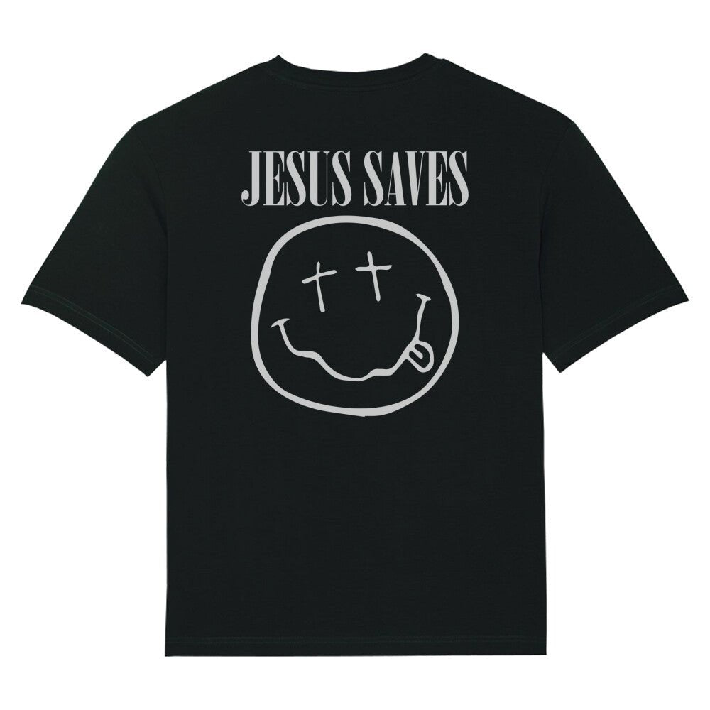 Jesus saves Smiley Backprint Oversize Shirt - Make-Hope