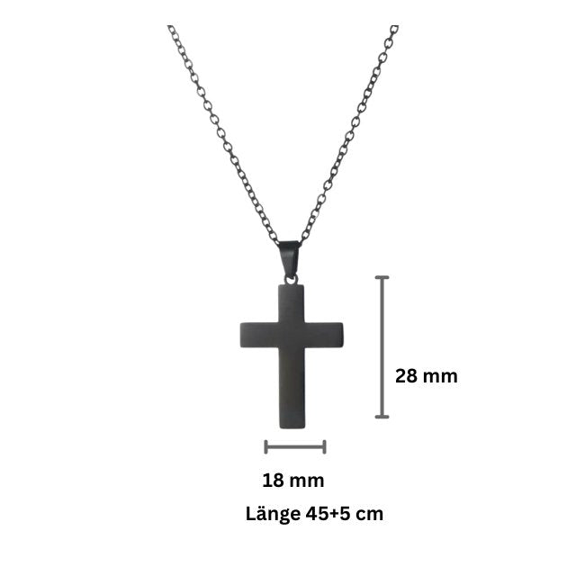 Kreuz Kette Schwarz - Make-Hope