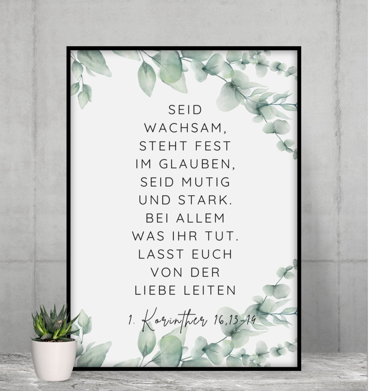 Seid mutig und stark Bibelvers Posters - Make-Hope