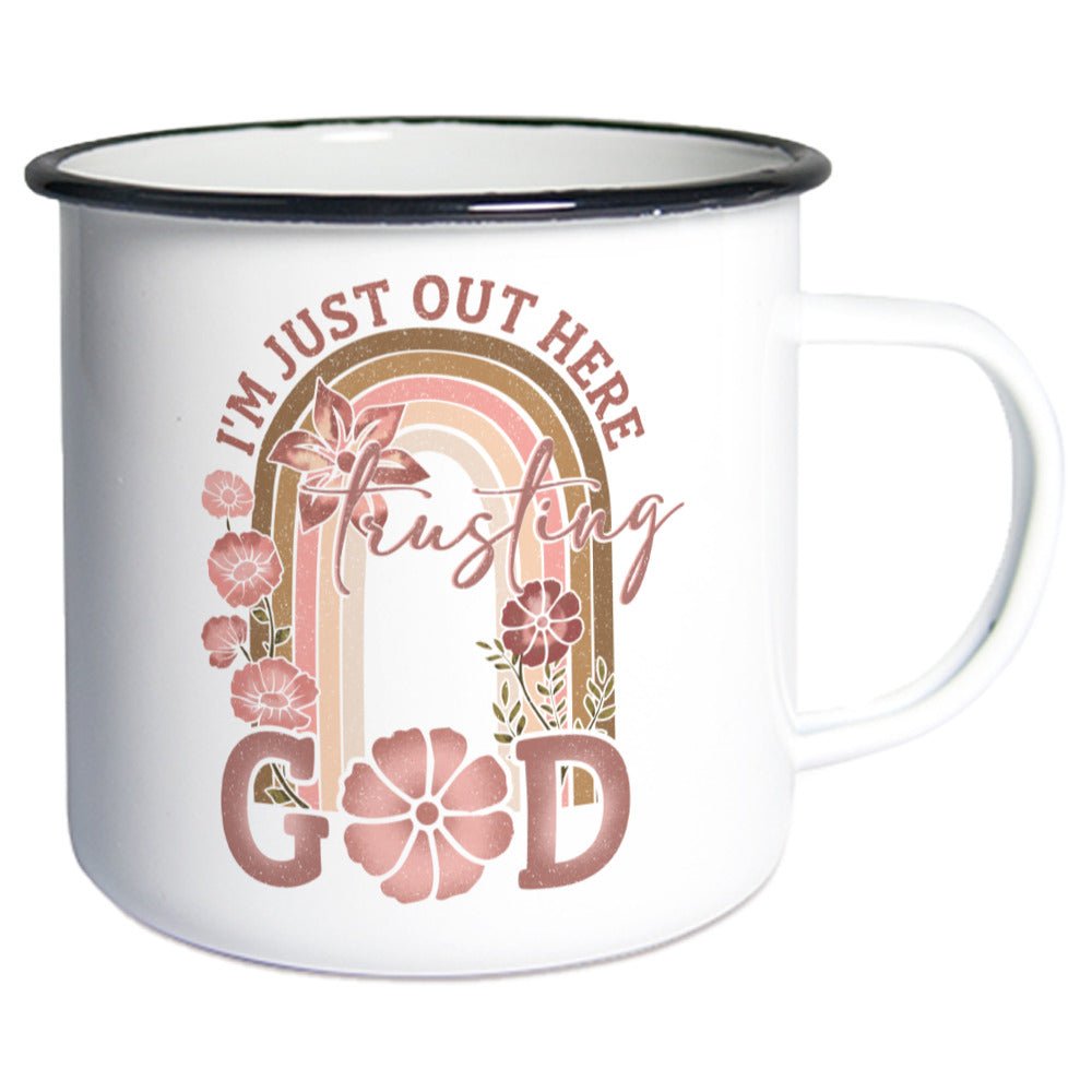 Trusting God Emaille Tasse Klein - Make-Hope